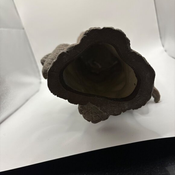 Halloween Scary Ceramic Tree Stump Face Vase Artificial Dried Flowers - Picture 6 of 12